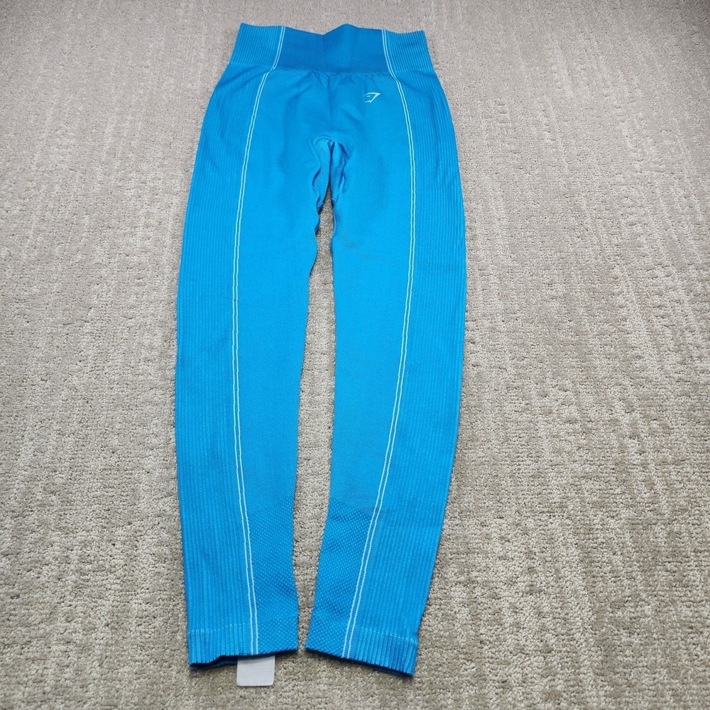 Gymshark‎ Leggings Women Medium Dry Seamless High Waist Electric Blue Training